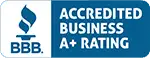 Accredited business logo featuring a rating symbol, indicating trust and quality in services provided