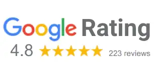 Google rating logo featuring five stars
