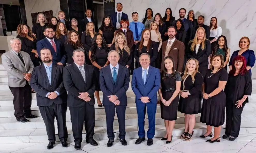 Group of lawyers standing together in a professional setting