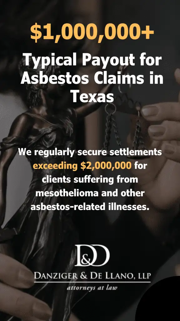 texas mesothelioma lawyers average payout danziger de llano