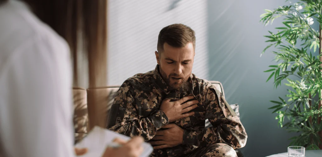 Veterans with Mesothelioma showing signs of respiratory issues and fatigue.